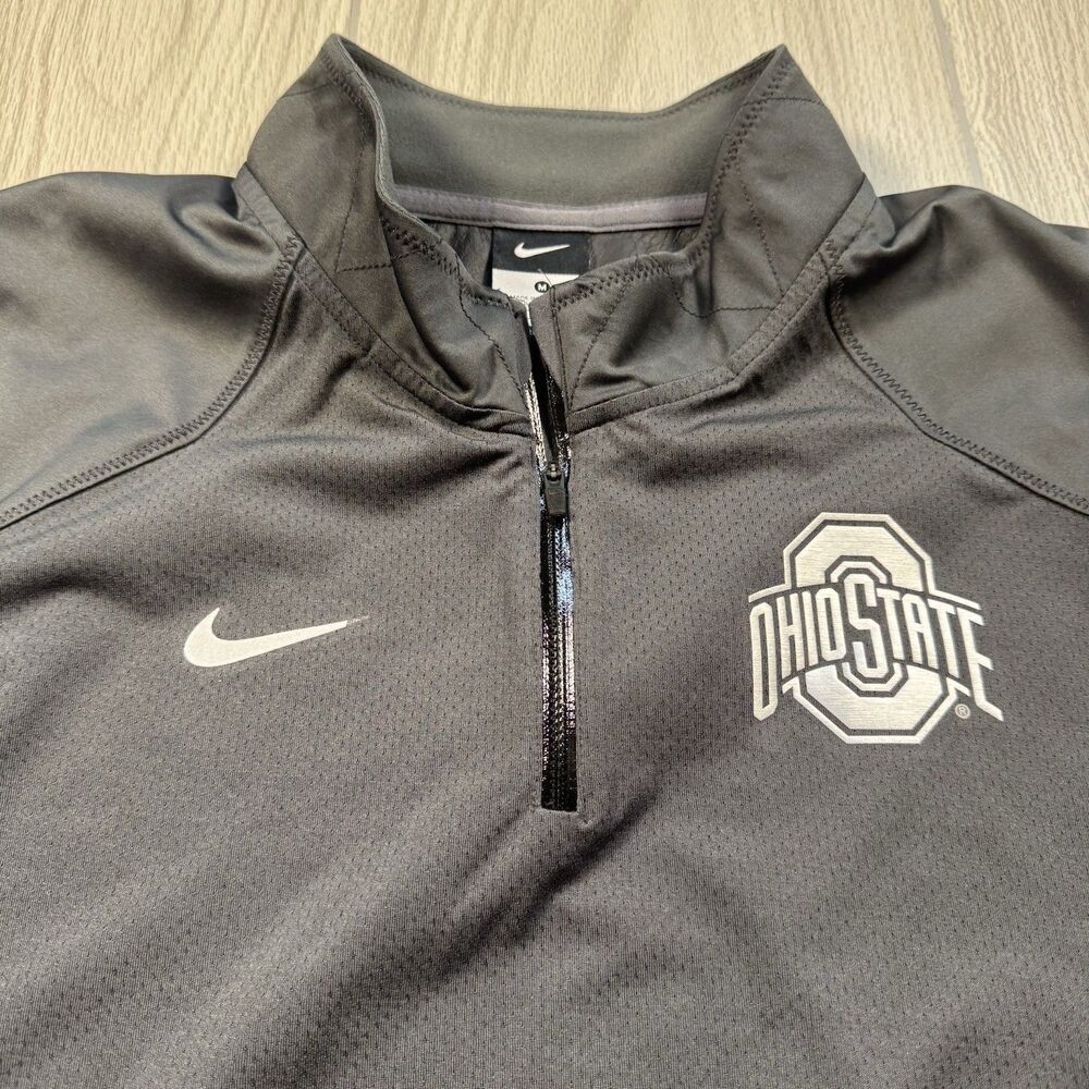 Ohio State Buckeyes 1/4 Zip Pullover Jacket Nike Men’s M Gray Logo VGC